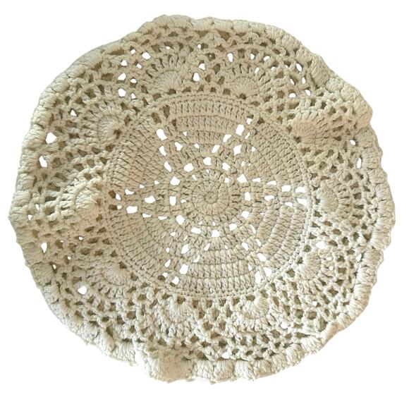 Unbranded Accessories - 💗Sold💗not for sale💗Women’s Crotchet Knit Beret Hat Boho Feminine Grandma Coquett